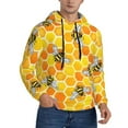 thumbnail image 2 of Wukai Honeycombs Print Men Hoodies Fleece Sweatshirts Long Sleeve Sweaters Pullover Fall Outfits Winter Clothes-XX-Large, 2 of 7