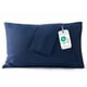 thumbnail image 1 of Juego de fundas de almohada Bedsure Queen de microfibra azul marino, x2, 1 of 7