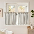 thumbnail image 1 of Colorful Striped Linen Kitchen Curtains 24 Inch Christmas Tier Curtains Farmhouse Modern Cafe Small Window Treatments Light Filtering Rod Pocket for Living Room Bathroom 2 Panels Multi Blue, 1 of 6