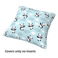 thumbnail image 3 of Throw Pillow Covers, Cute Panda Bear Soft Square Pillow Cases with Invisible Zipper for Couch Bed Sofa, Farmhouse Fall Home Decor 16"x16", 3 of 7