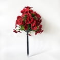 thumbnail image 5 of Doghiosgha 1 Pc 17.7 Inch Artificial Pansy Flower Stake Faux Outdoor Plants Pick for Garden Patio Yard Pathway Decor, Red, 5 of 7