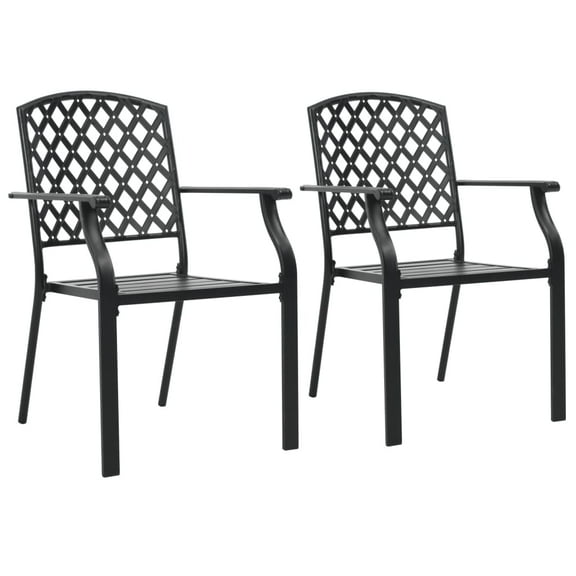 vidaXL Stackable Patio Chairs Outdoor Seating Stacking Dining Chair Steel Black