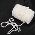thumbnail image 3 of Guirnalda de hilos de perlas artificiales hechas a mano, carrete de cuentas, manualidades DIY Blanco, 3 of 9