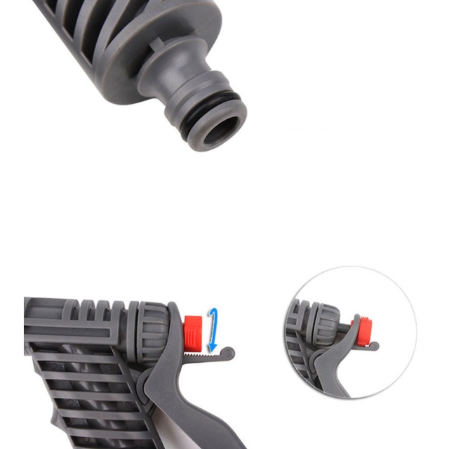Pistola de agua multifuncional Agua doméstica Lavado de agua Pistola de agua de alta presión 7 Estilos de rociado de agua de jardín Pistola de agua de plástico Ducha y riego de ducha