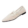 thumbnail image 2 of Plus Size Pointed Toe Bowknot Rhinestone Comfortable Women's Casual & Dress Shoes Daily Wear Spring Summer Wide Width Office Work White A 5.5, 2 of 9