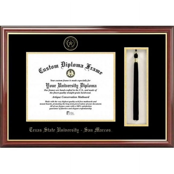 Campus Image TX956PMHGT Texas State- San Marcos Tassel Box and Diploma Frame
