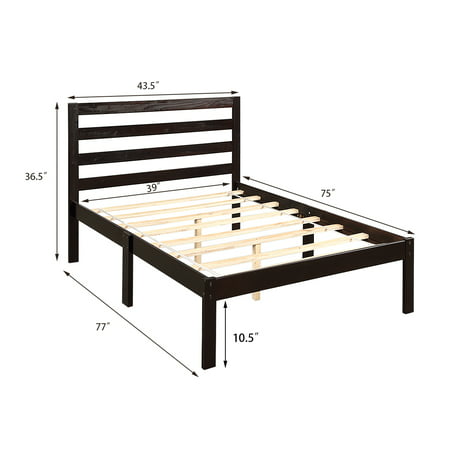 Top Wooden Platform Bed Twin Size, Queen Size Bed Frame With Wood Slats