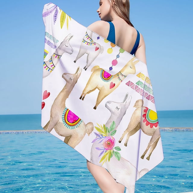 Agiferg Microfiber Beach Towel Super Lightweight Colorful Bath Towel Sandproof Beach Blanket Multi-Purpose Towel For Travel Swimming Pool 30x60 Inch