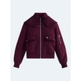 thumbnail image 7 of Free Assembly Women's and Women's Plus Ruffle Collar Bomber Jacket, Sizes XS-4X, 7 of 7