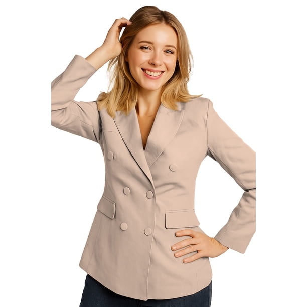 Saco elegante de Mujer Versatil Beige Grande