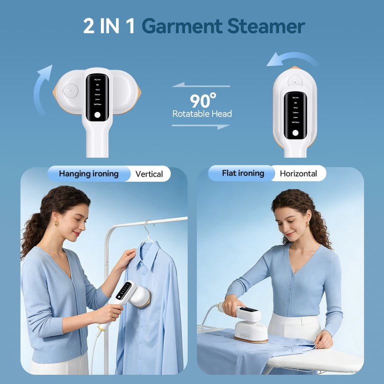 dress steamer walmart FOUKUS Travel for Clothes Portable Mini Handheld Steamer: 1400W Powerful Steam Iron, 2 in 1 Garment Steamer with 6 Modes, Wrinkle Remover for with a nine Clothing Steamers in Irons, Steamers