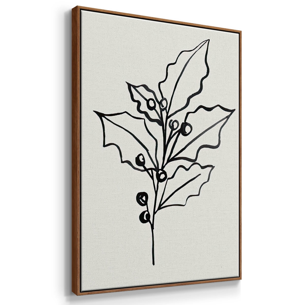Evergreen Ink II - Framed Gallery Wrapped Holiday Canvas - 25 x 37 - Rosewood Frame