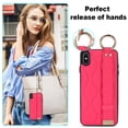 thumbnail image 6 of Allytechgroup 2024 New Trendy Back Case Cover for Apple iPhone X/ iPhone XS, Premium PU Leather Luxury Design with Ring Holder Stand Bracket Bumper Shockproof Phone Case for Girls Women, Rose, 6 of 8