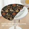 thumbnail image 2 of Boho Floral Fitted Round Tablecloth with Elastic Edge – Washable, Anti-Slip, Wrinkle-Free Table Cover for 36"-42" Round Tables, 2 of 4