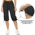 thumbnail image 6 of FEN AI Womens Black Cargo Capris Pants with 5 Zipper Pockets Lightweight Quick Dry Travel Hiking Casual Summer Long Shorts for Ladies, 6 of 9