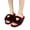 Wine, variant on Women's Fuzzy Open Toe Slide Slippers with Thick Platform Sole, Memory Foam Fluffy Plush House Slippers, Metal Heart Faux Fur, Cozy Warm Soft Indoor Outdoor Comfort House Footwear Beige