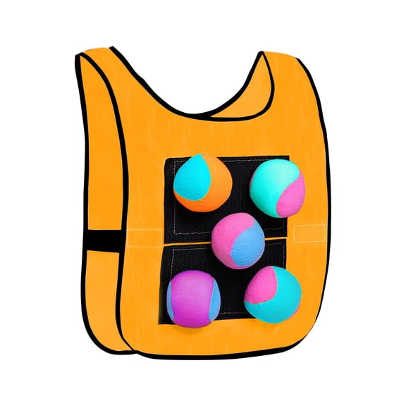 STPToys Outdoor Toys for 3 Years Old,Toss and Catch Game Clothes Outside Yard Camping Beach Pool Toys Games with 5Pcs Ball for Age 3 - Orange