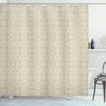 thumbnail image 1 of Oriental Shower Curtain, Negative Exposure Effect Ornamental Design of Symmetrically Placed Pattern, Fabric Bathroom Set with Hooks, 69W X 84L Inches Extra Long, Sephia and White, by Ambesonne, 1 of 3