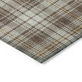 thumbnail image 4 of 8' Brown Beige And Gold Round Plaid Washable Indoor Outdoor Area Rug, 4 of 5