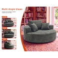 thumbnail image 5 of Newest 55" Oversized Round Swivel Chair, 360° Rotating Chenille Accent Chair for Living Room & Bedroom, Green, 5 of 11