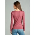 thumbnail image 3 of Emmalise Women's Junior and Plus Size Vneck Tshirt Long Sleeves Shirt Tee, 2xl, Mauve, 3 of 4