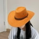 thumbnail image 3 of Sombrero de vaquero decorativo de ala ancha, accesorios para disfraz, cosplay, foto de verano Amarillo, 3 of 6