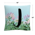 thumbnail image 2 of Pink Floral Garden Letter Illustration J By Abc 16 X 16 Decorative Throw Pillow, 2 of 5