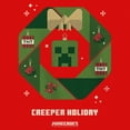 thumbnail image 2 of Girl's Minecraft Creeper Holiday Wreath  Graphic Tee Red Small, 2 of 5