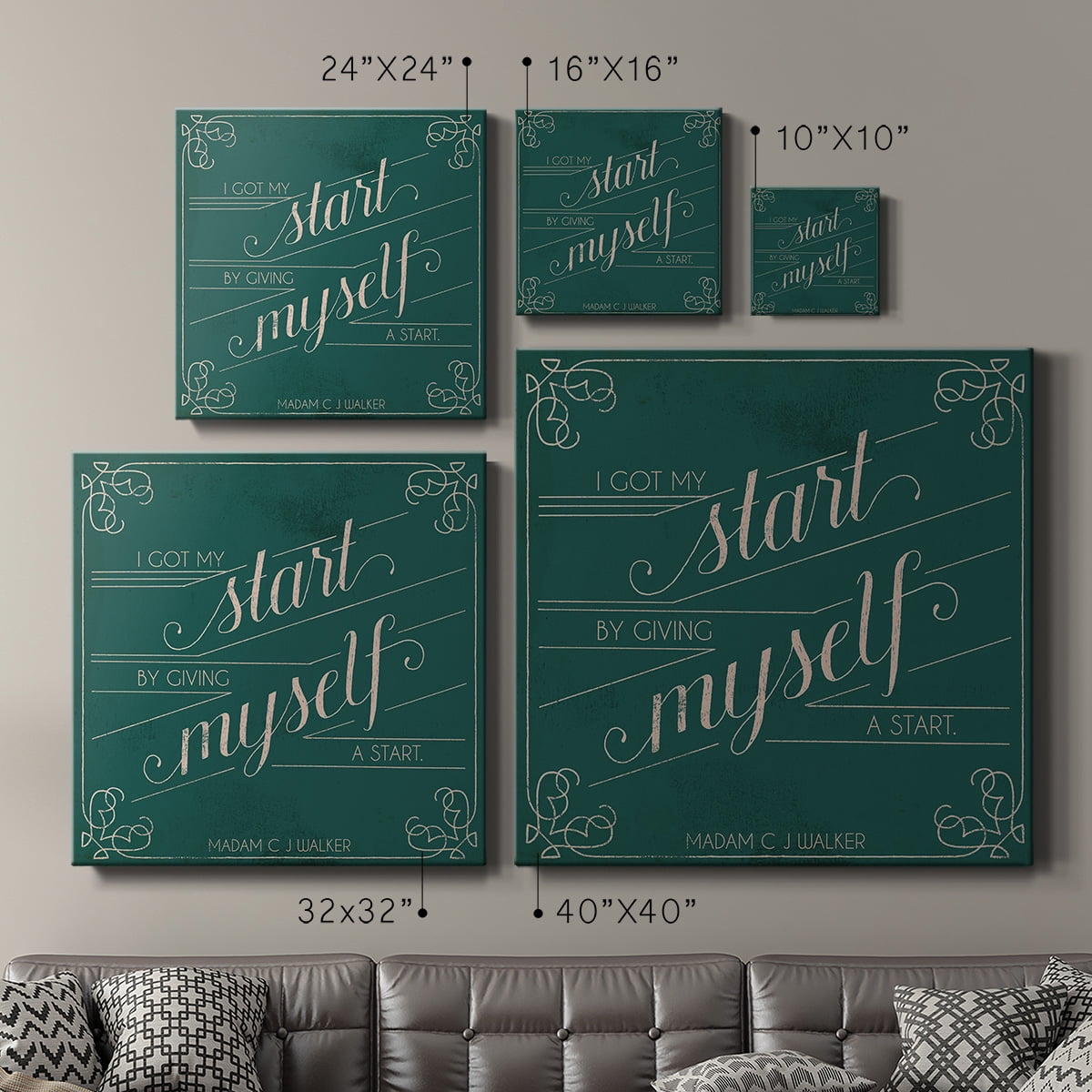 Wexford Home Madam Walker Quote II-Premium Gallery Wrapped Canvas, 32" x 32" - Ready to Hang