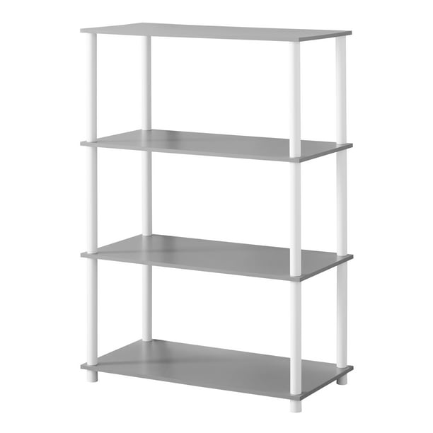 Mainstays No Tools 4 Shelf Standard Storage Bookshelf Gray Walmart Com Walmart Com