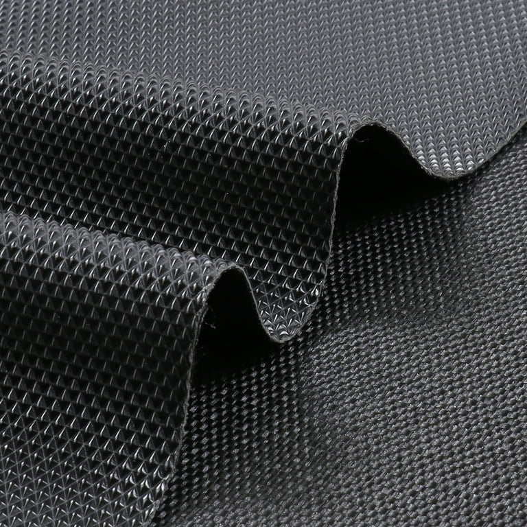Car Elements Vinyl Marine Faux Leather Fabric Diamond Pattern PU Leather Material Woven Fabric Backed, Size: 48 x 54, Black