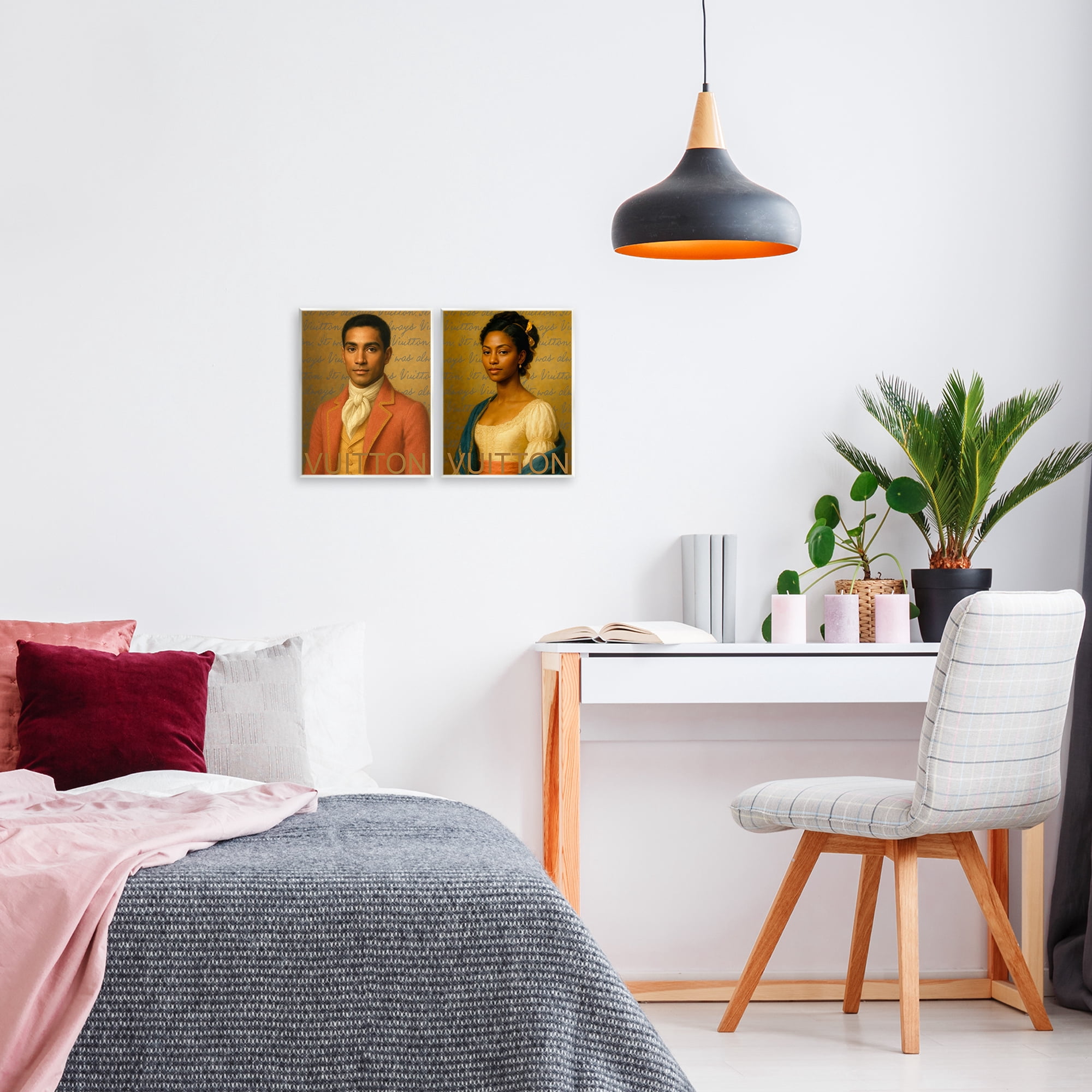 Stupell Industries Vintage Fashion Pair 2 Piece Wall Plaque Art Set, design by Grotto Studios