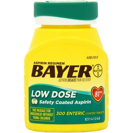BAYER LOW DOSE 81mg DAILY ASPIRIN REGIMEN 300 ENTERIC COATED TABLETS