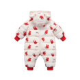thumbnail image 3 of Usaibhir Baby Snowsuit Baby Printed Winter Clothes Hooded Warm Outfits Zipper Romper Coat Jumpsuit 0-12 Months, 3 of 9
