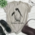 thumbnail image 2 of Formal Chicken T-shirt, Unisex Women's Men's Shirt, Funny Penguin Animal Joke Bird, Light Silk Gray, 3X-Large, 2 of 6