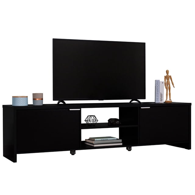 Mueble Mesa Para Tv Rack Madesa 2 Puertas Hasta 80 Negro