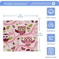 thumbnail image 4 of Owl Pink Tree Washcloth 12x12in Set, 2 Pack Absorbent Cotton Towel Square Kitchen Dishes Towels, Soft Cleaning Face Hand Towel Fast Drying, 4 of 7
