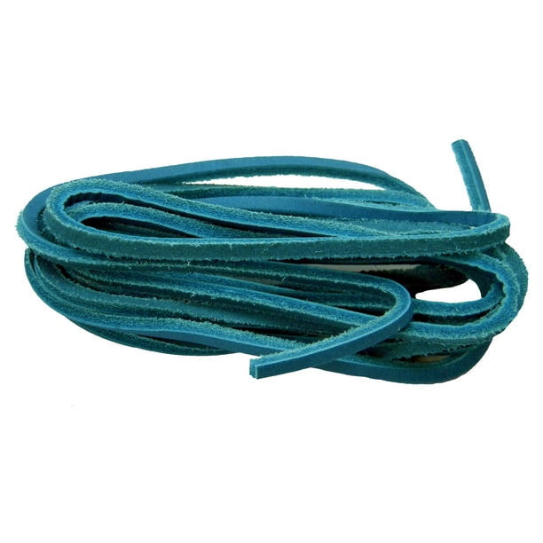 27 Inch 69 cm Teal Blue leather Boot Boat shoe replacement shoelaces