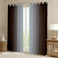 thumbnail image 2 of Grayish White and Brown Curtains for Bedroom,Rainbow Ombre 30%-50% Blackout Curtains Aesthetic Living Room Decor,Gradient Colorful Curtains & Drapes Abstract Window Curtain, 2 of 6