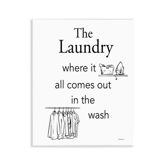 Stupell Industries All Comes Out Laundry Bath & Laundry Painting Unframed Art Print Wall Art, 11 x 14
