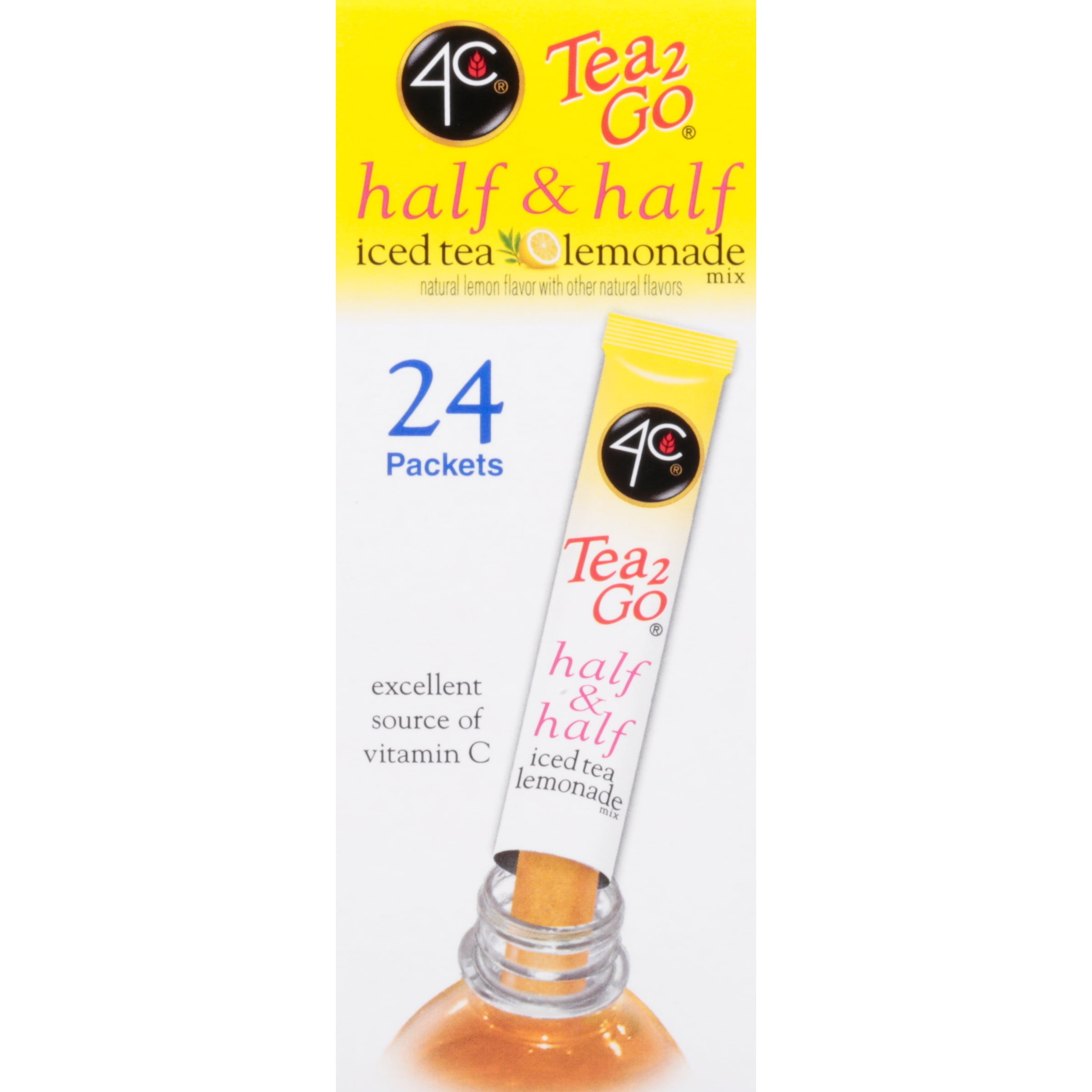 (6 pack) 4C Totally Light Half, & Half Lemonade Iced Tea Mix, 1.5 oz, 24 Packets, 1 Ct