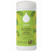 Safely Multi-Surface Cleaning Wipes, Mimosa Scent, Bleach-Free Household Cleaner with Essential Oils, Safe for All Surfaces (75 Count, Pack of 1)
