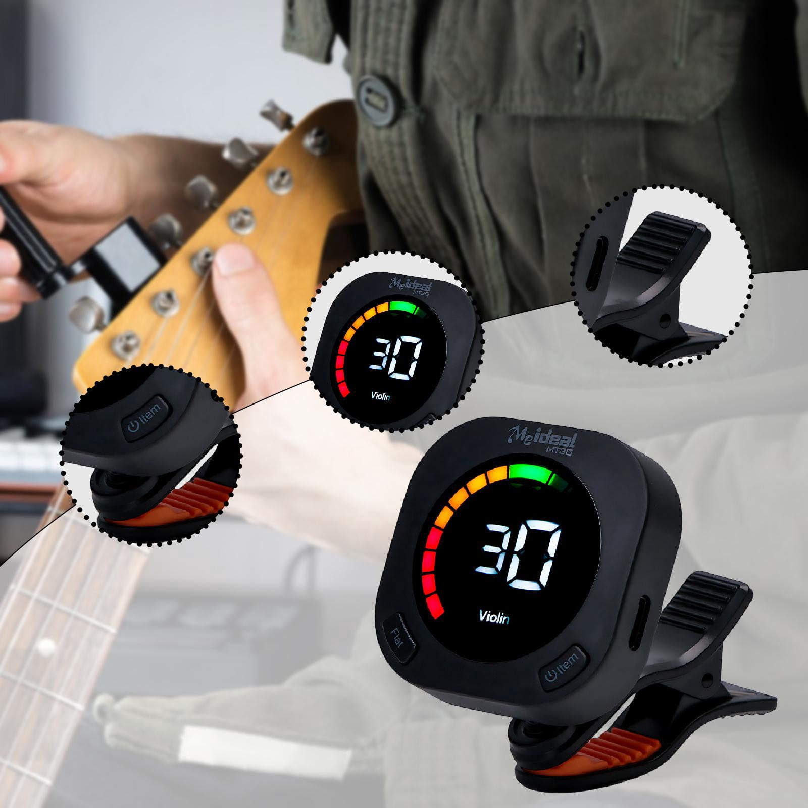 Guitar Tuner Bass Tuner Ukulele Clip on Rotatable 360 Degree ABS Material for Musicians Instrument Practice