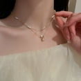 thumbnail image 3 of 2Pcs Pearl Necklace for Women- 14K Gold-plated/White Gold-plated Dainty Pearl Necklace for Women, 3 of 9