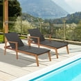 thumbnail image 1 of Gymax 2PCS Adjustable Patio Rattan Lounge Chair - Set of 2, Mix Brown, 1 of 10