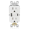 thumbnail image 1 of Leviton 15A SmartlockPro Self-Test GFCI Combination with Type A & Type-C USB in-Wall, USB Charger for Smartphones and Tablets, GUAC1-W, 1 of 6