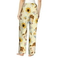 thumbnail image 3 of Bingfone Pajamas For Women,Watercolor Bee Honey Honeycomb Bee Pajama Pants With Pockets-Medium, 3 of 9