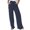 Navy, variant on REALiKUN Women Casual Wide Leg Pant Elastic Waist Wide Leg Linen Pant Loose Long Palazzo Trousers with Pockets