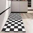 thumbnail image 4 of Black and White Checkered Pattern Kitchen Rug Mat,Kitchen Runner Rugs Non Skid Washable,Decorative Kitchen Floor Mats for Kitchen,Sink,Laundry,17"X47", 4 of 5