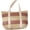 Pink, variant on Kukuzhu Women Stripe Straw Tote Bag Trendy Large Handmade Woven Beach Bag Summer Elegant Travel Shoulder Bag
